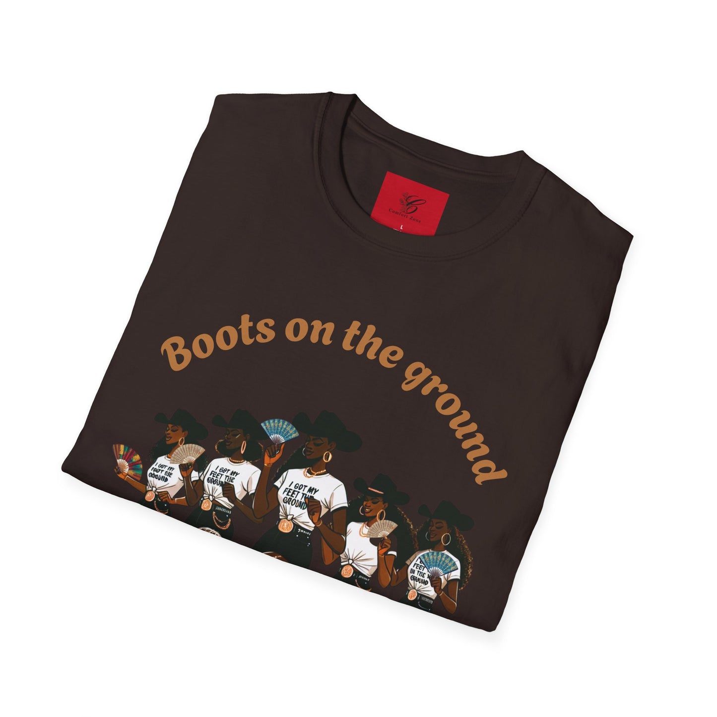 Fun Country Music Unisex Softstyle T-Shirt - "Boots on the Ground" & "Where Them Fans At?"