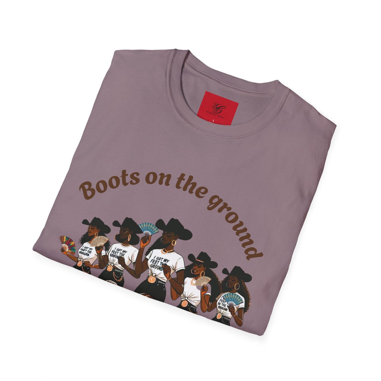 Fun Country Music Unisex Softstyle T-Shirt - "Boots on the Ground" & "Where Them Fans At?"