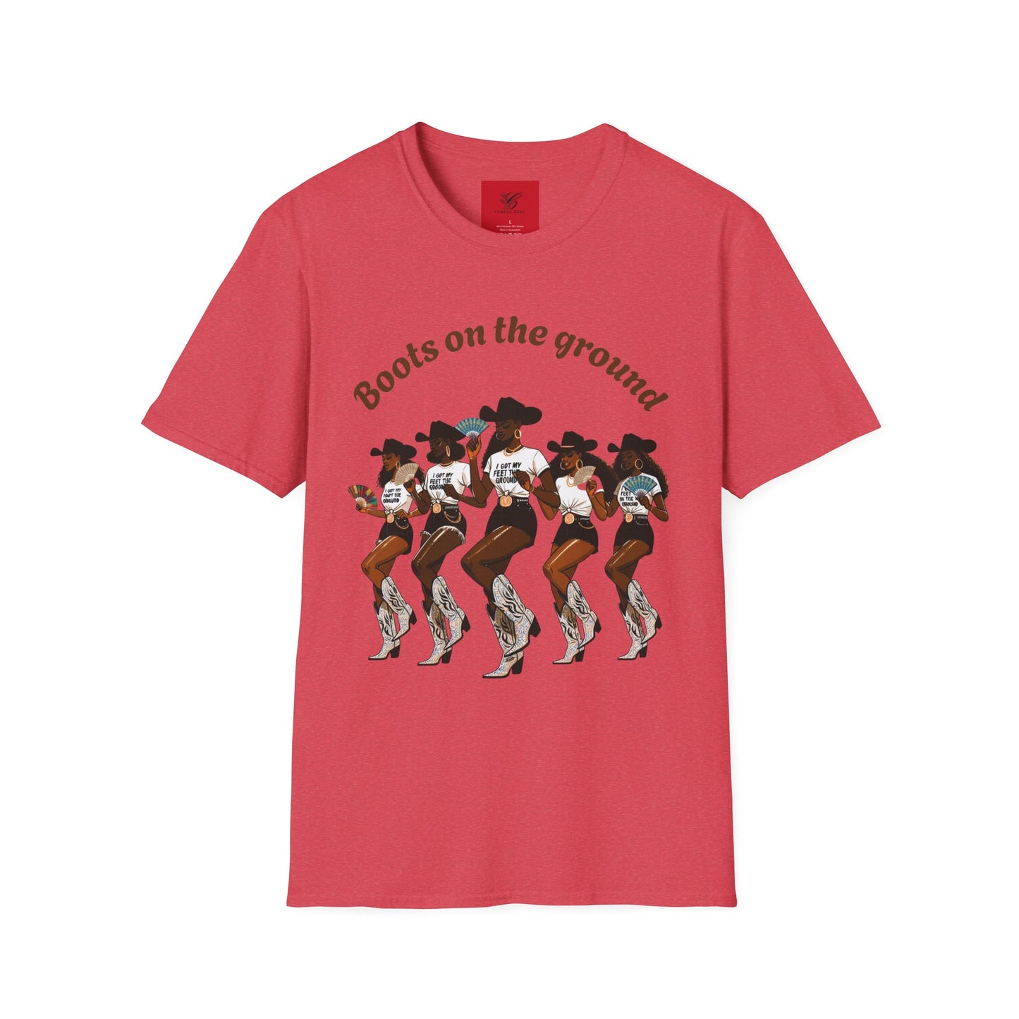 Fun Country Music Unisex Softstyle T-Shirt - "Boots on the Ground" & "Where Them Fans At?"