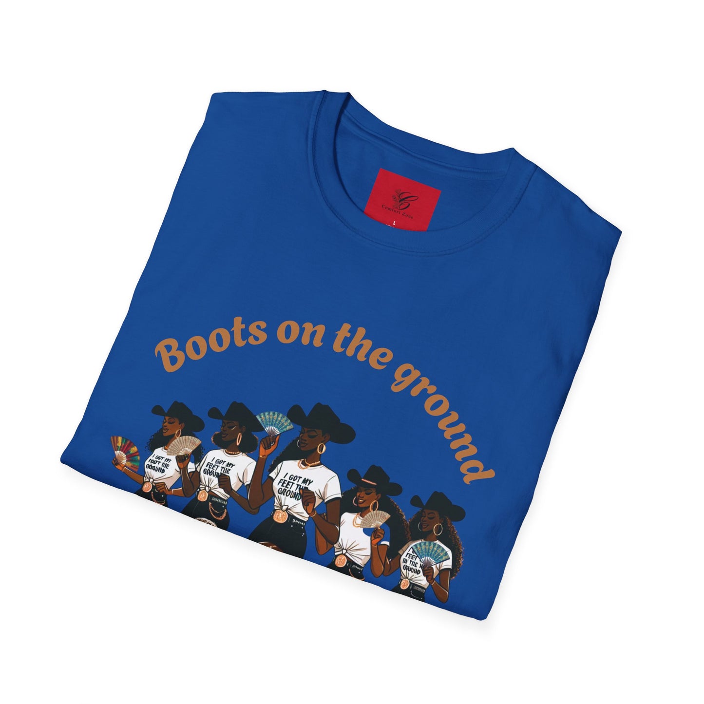 Fun Country Music Unisex Softstyle T-Shirt - "Boots on the Ground" & "Where Them Fans At?"