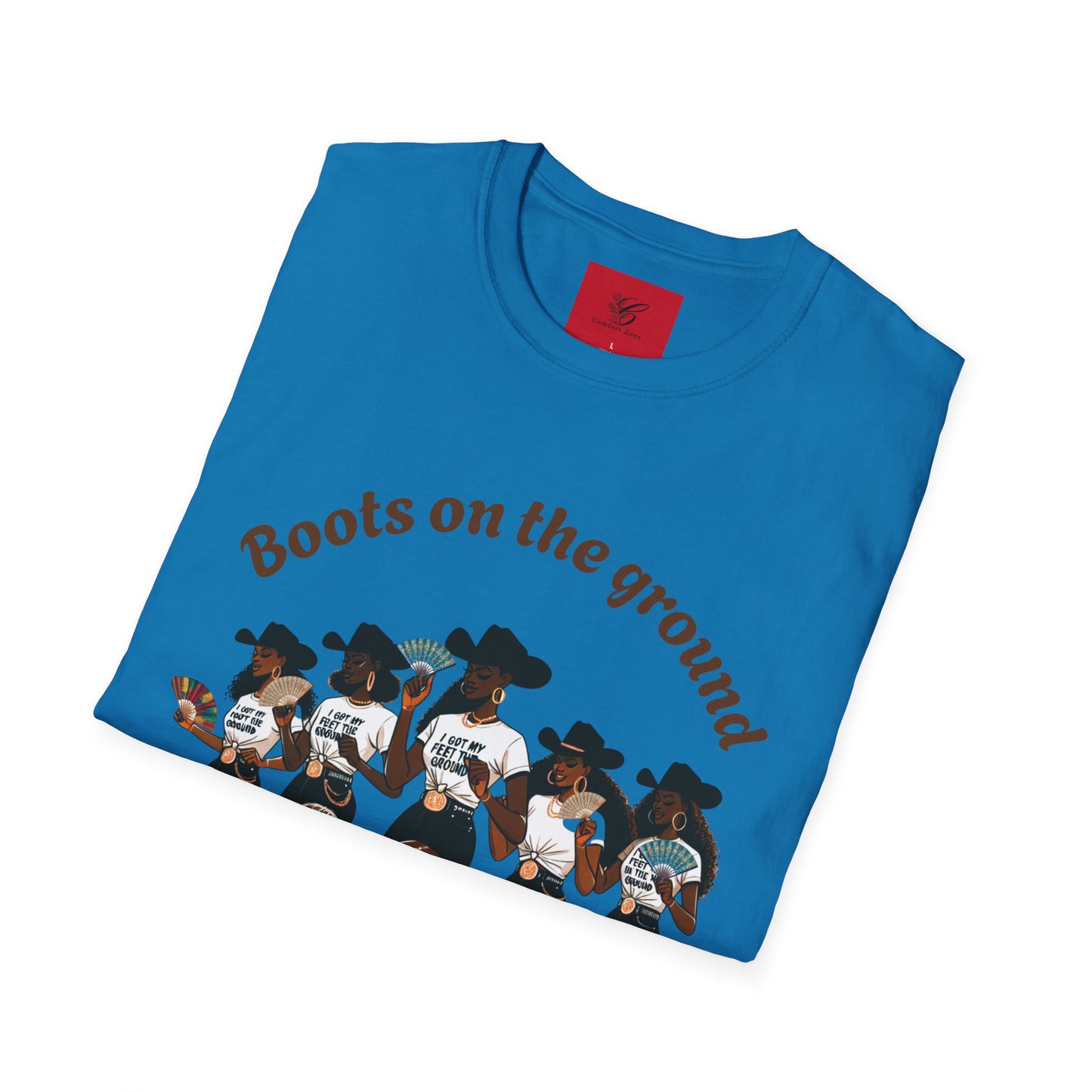 Fun Country Music Unisex Softstyle T-Shirt - "Boots on the Ground" & "Where Them Fans At?"