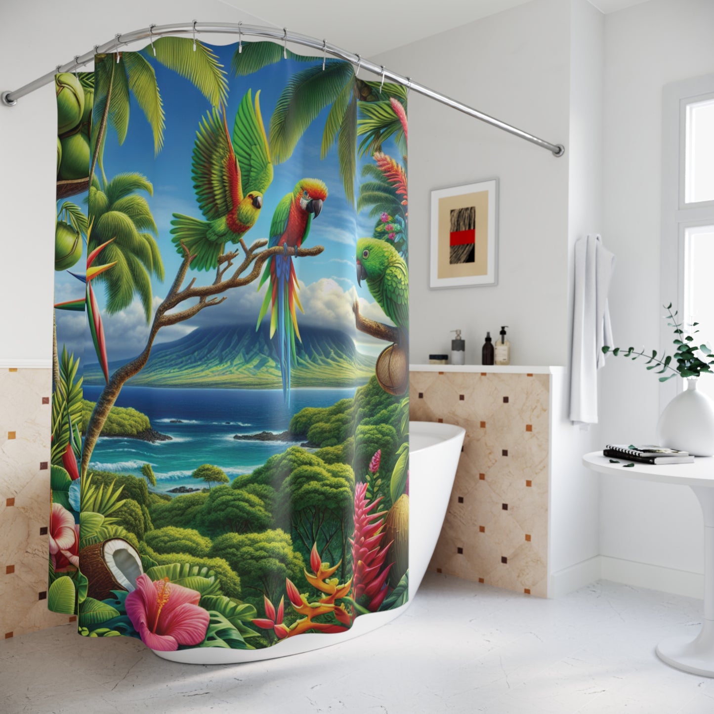 Floral Shower Curtain - Elegant Bathroom Accent | Comfort Zone Edit