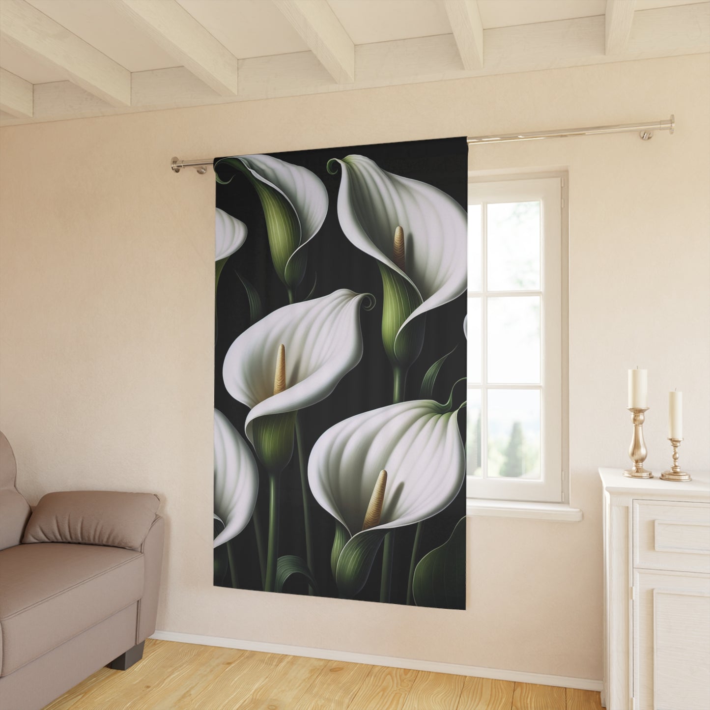 Floral Print -Window Curtains (1 Piece)