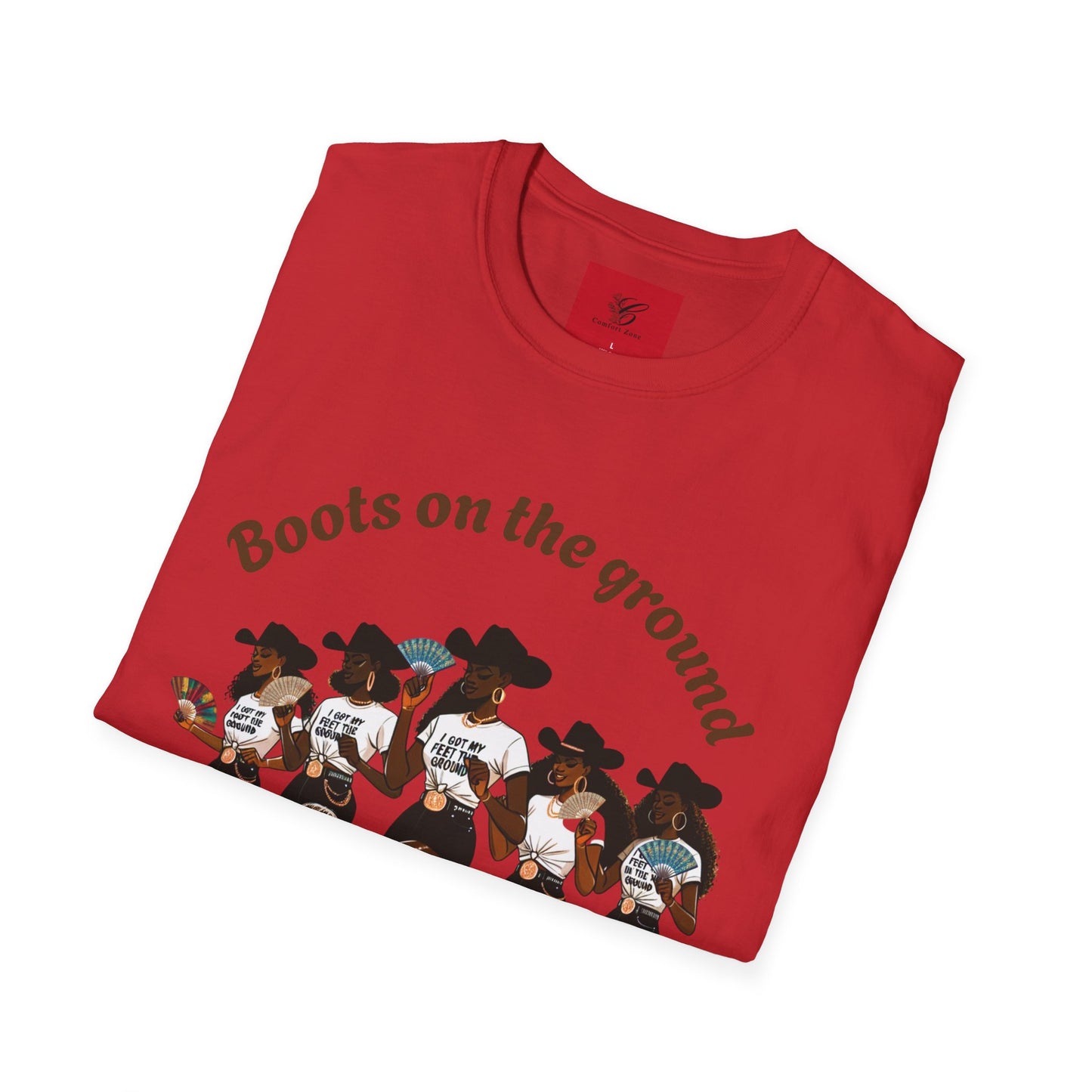 Fun Country Music Unisex Softstyle T-Shirt - "Boots on the Ground" & "Where Them Fans At?"