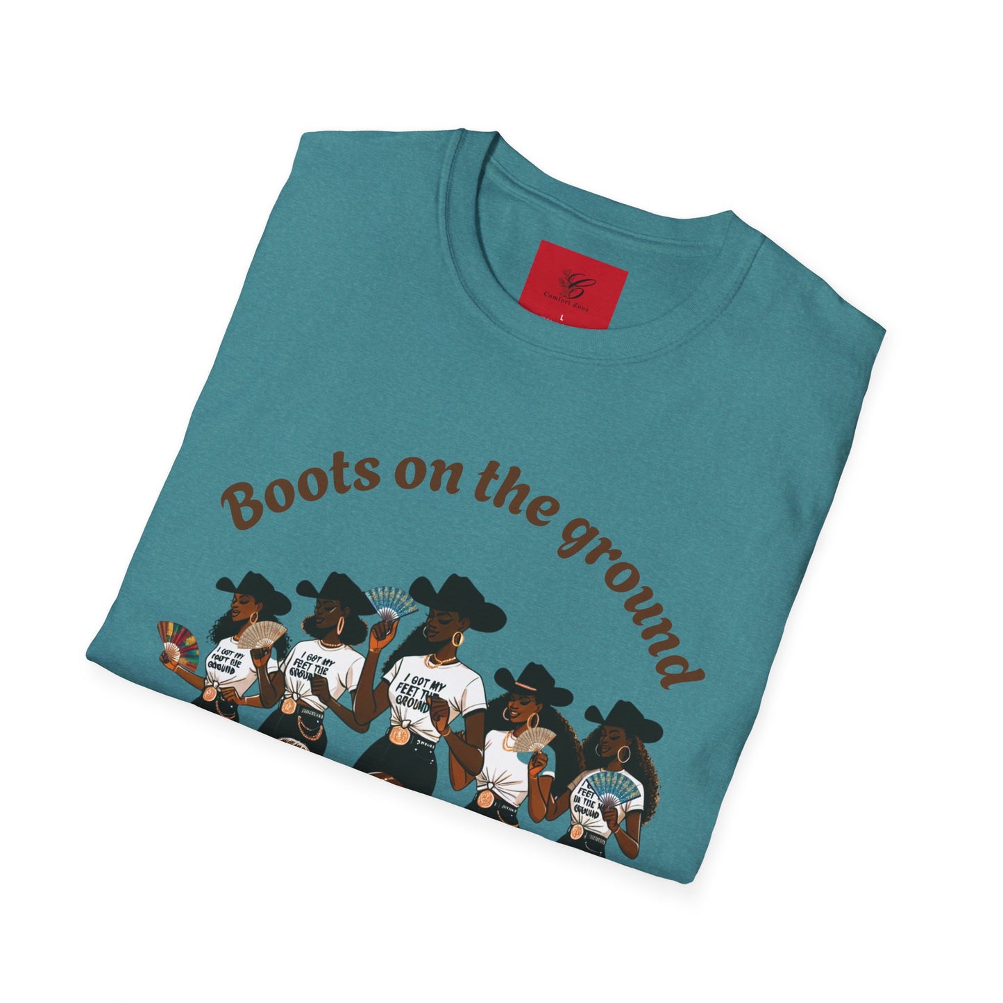 Fun Country Music Unisex Softstyle T-Shirt - "Boots on the Ground" & "Where Them Fans At?"