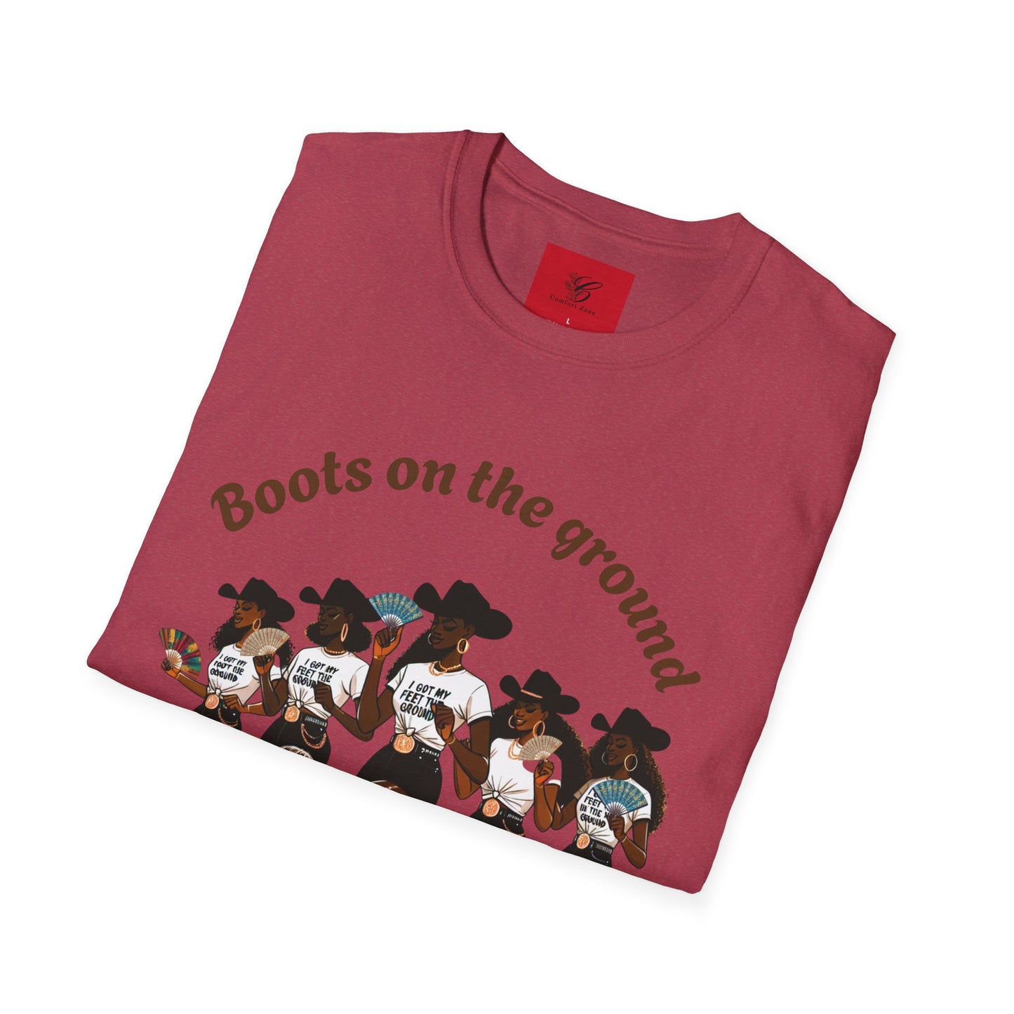 Fun Country Music Unisex Softstyle T-Shirt - "Boots on the Ground" & "Where Them Fans At?"