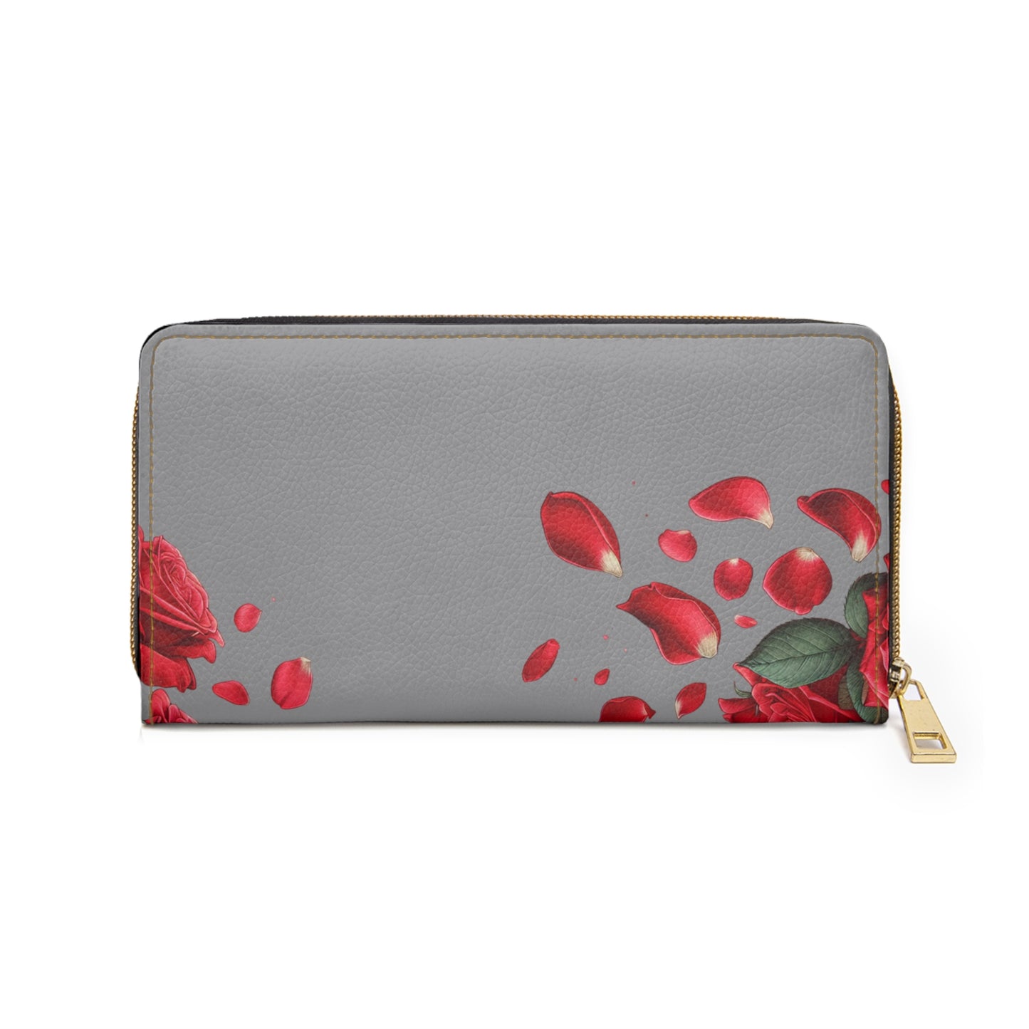 Zipper Wallet – Elegant Custom Design with Floating Rose Petals