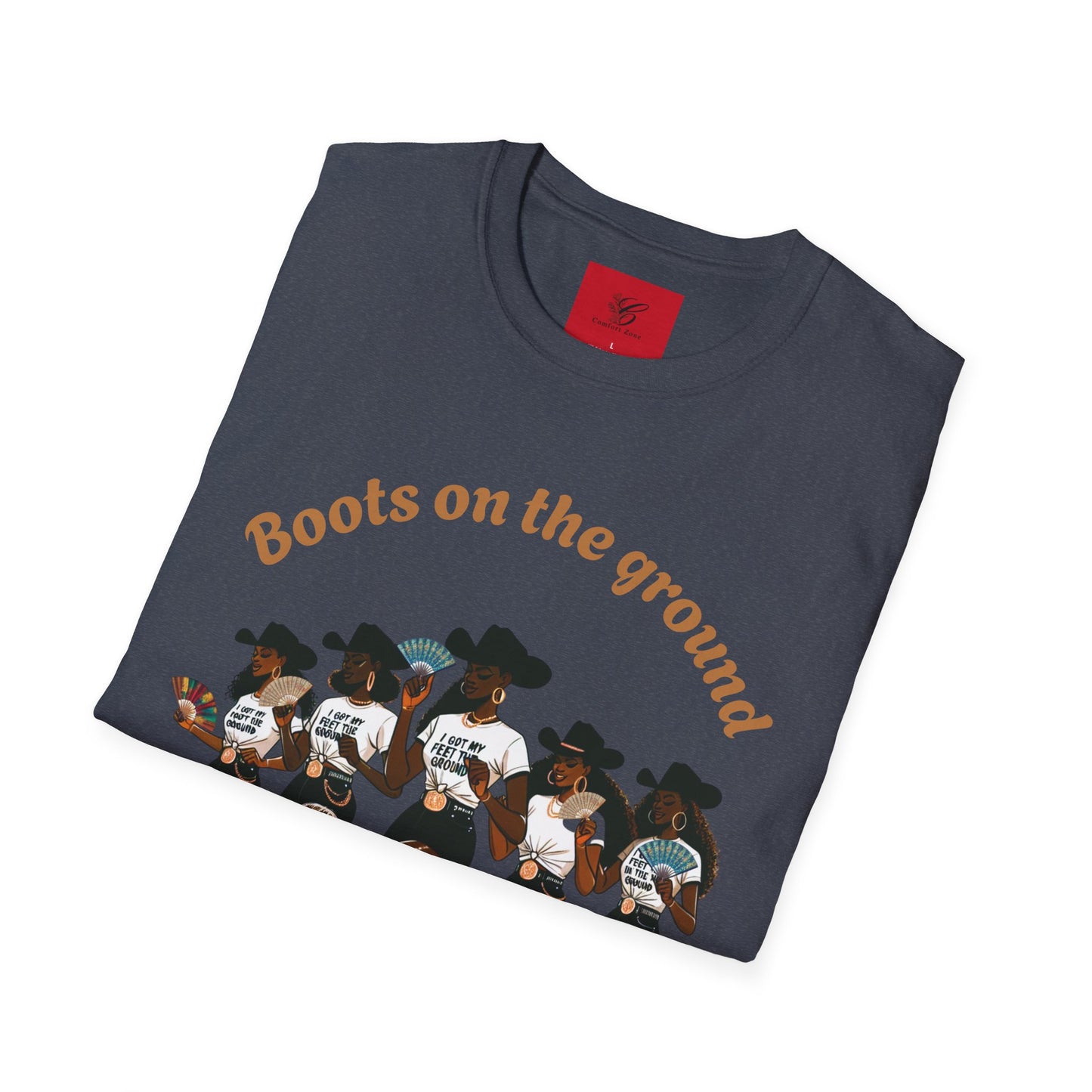 Fun Country Music Unisex Softstyle T-Shirt - "Boots on the Ground" & "Where Them Fans At?"