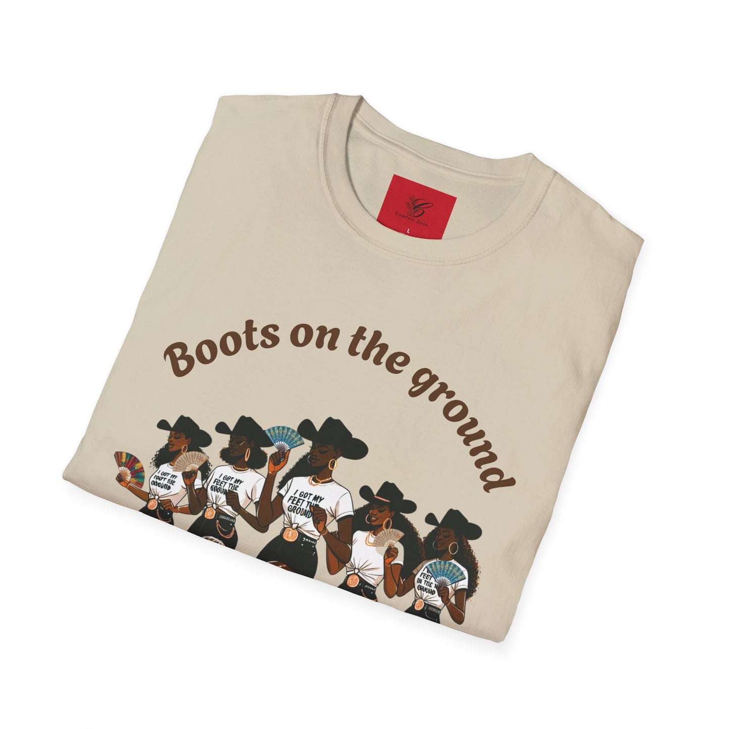 Fun Country Music Unisex Softstyle T-Shirt - "Boots on the Ground" & "Where Them Fans At?"