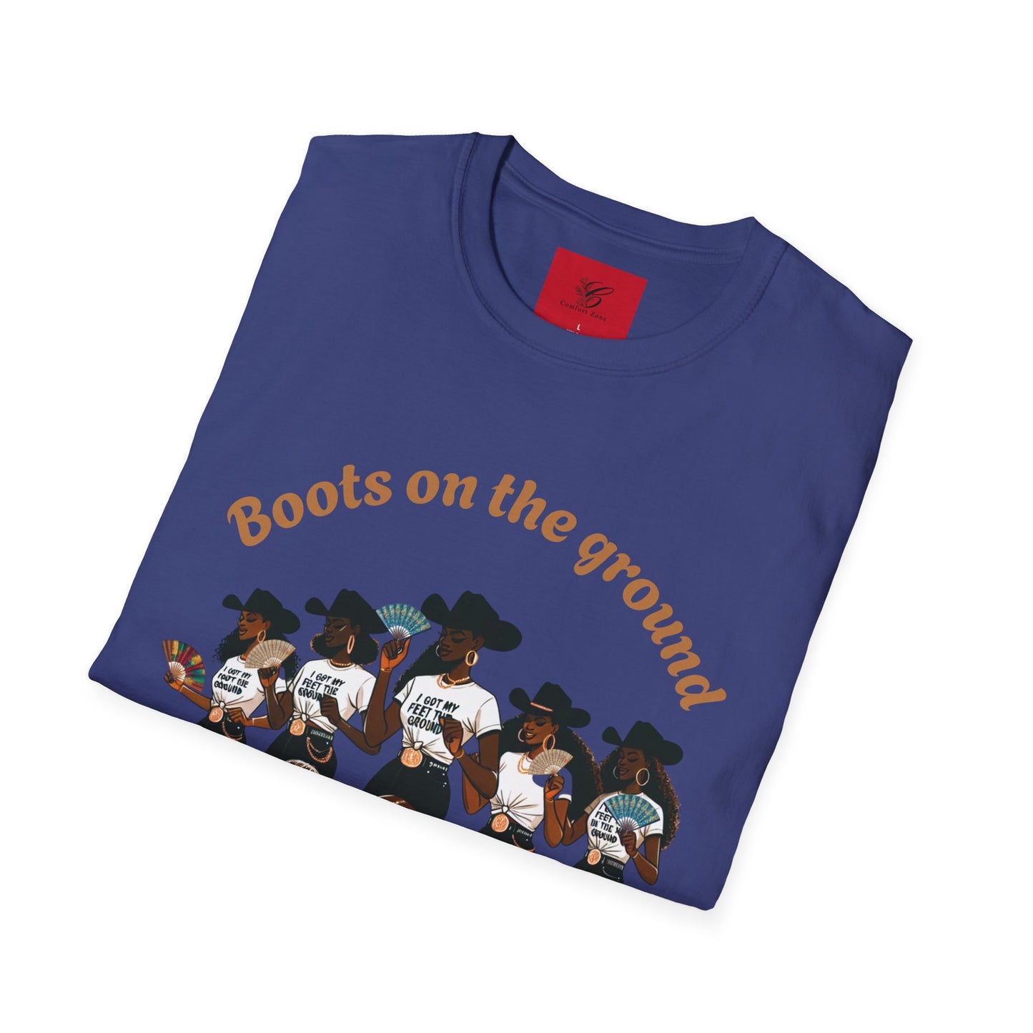 Fun Country Music Unisex Softstyle T-Shirt - "Boots on the Ground" & "Where Them Fans At?"