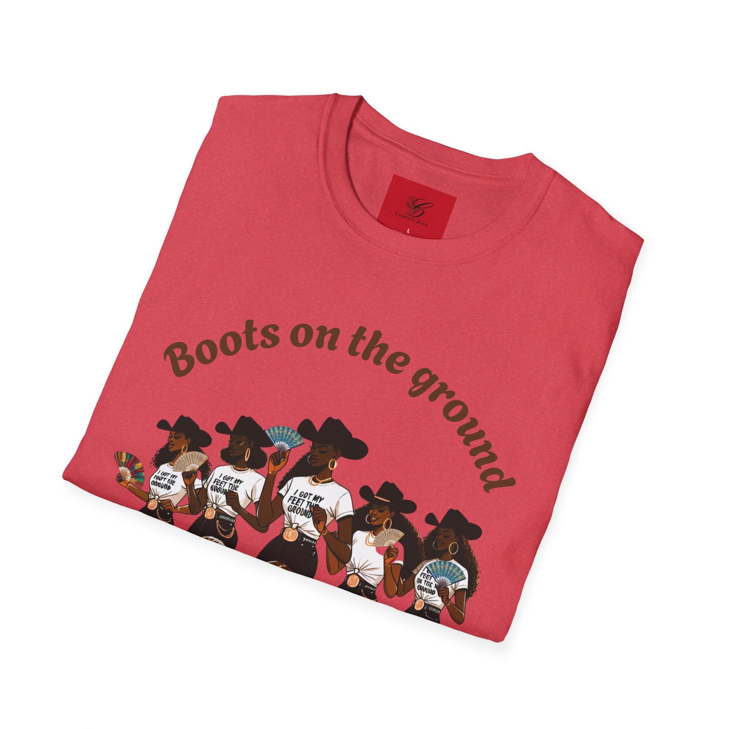 Fun Country Music Unisex Softstyle T-Shirt - "Boots on the Ground" & "Where Them Fans At?"