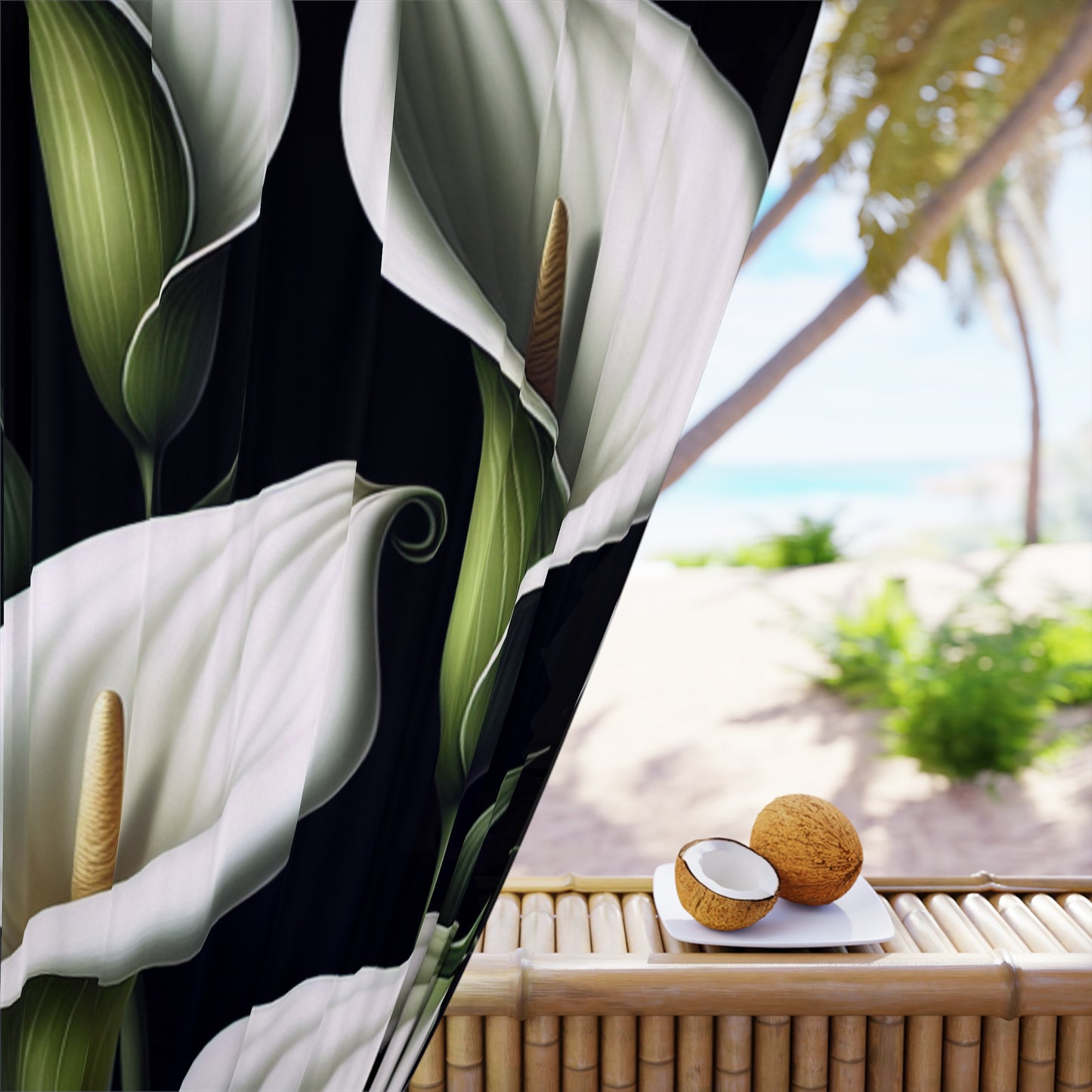Floral Print -Window Curtains (1 Piece)