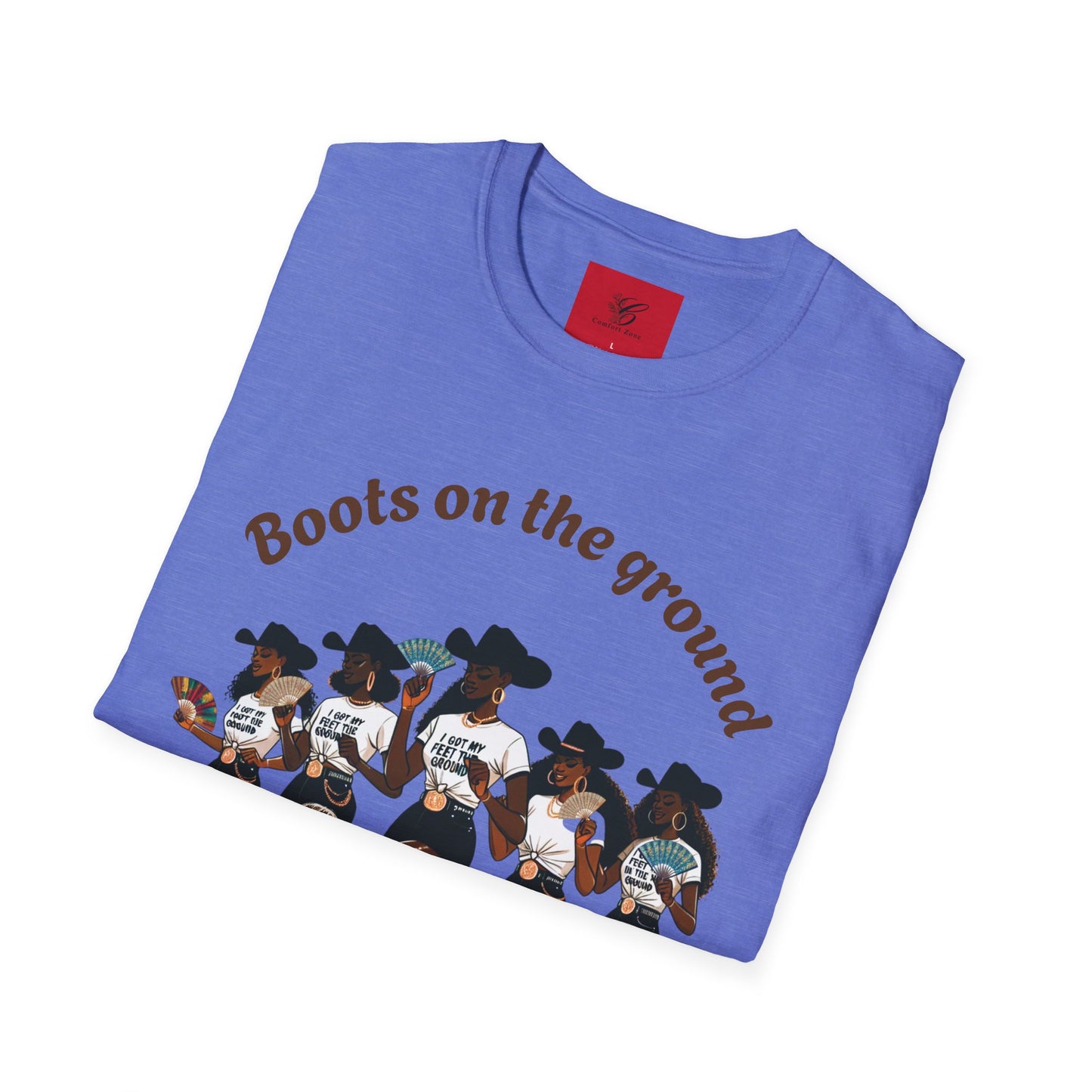 Fun Country Music Unisex Softstyle T-Shirt - "Boots on the Ground" & "Where Them Fans At?"