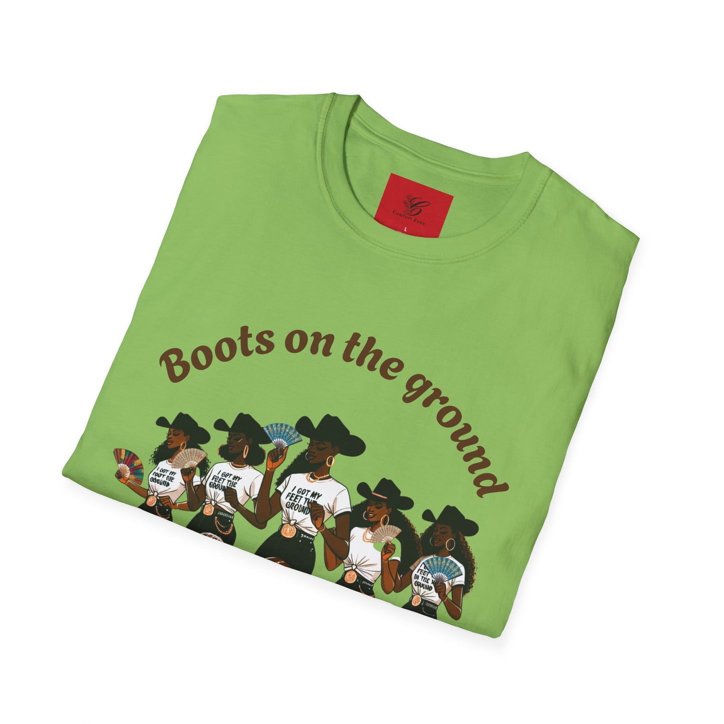 Fun Country Music Unisex Softstyle T-Shirt - "Boots on the Ground" & "Where Them Fans At?"