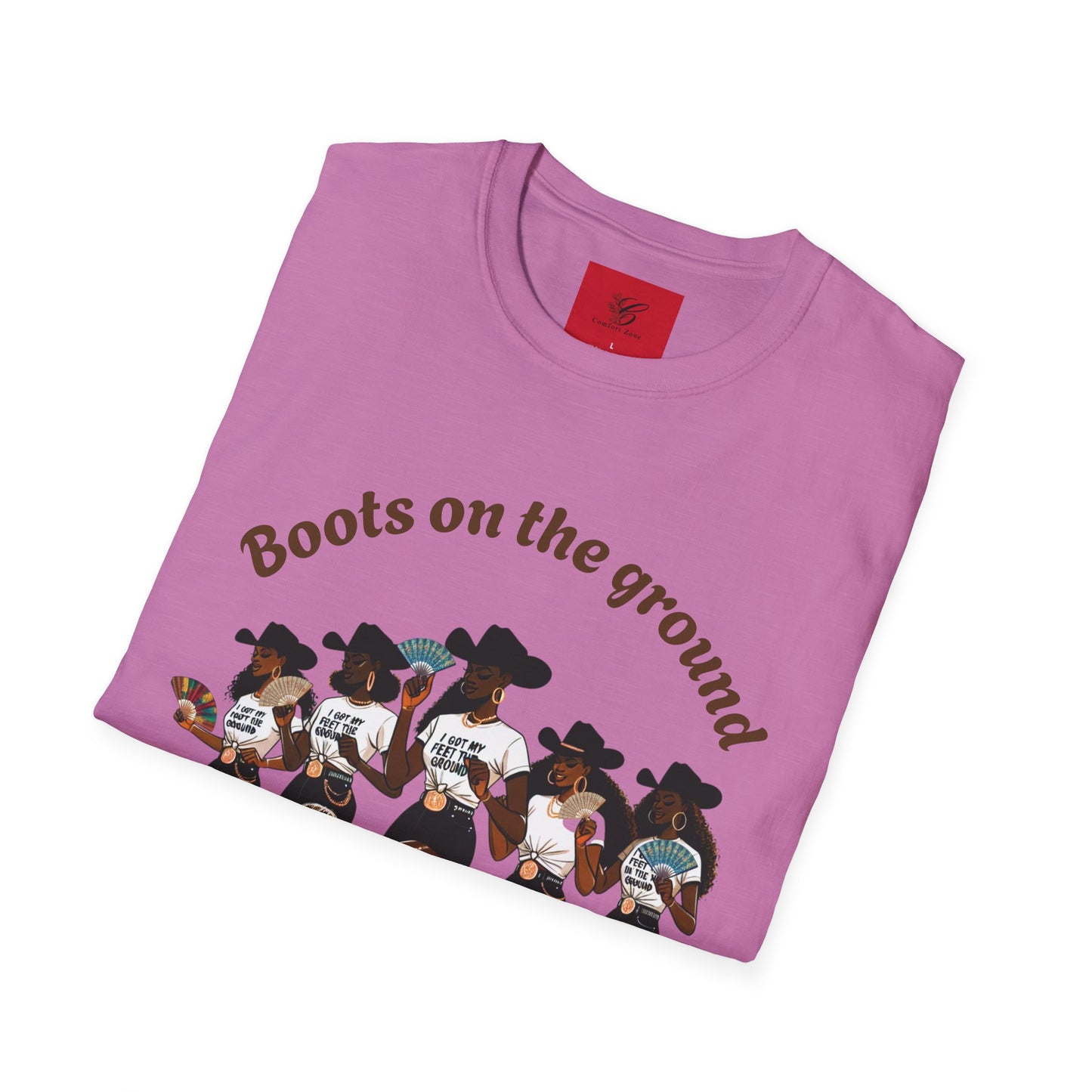 Fun Country Music Unisex Softstyle T-Shirt - "Boots on the Ground" & "Where Them Fans At?"