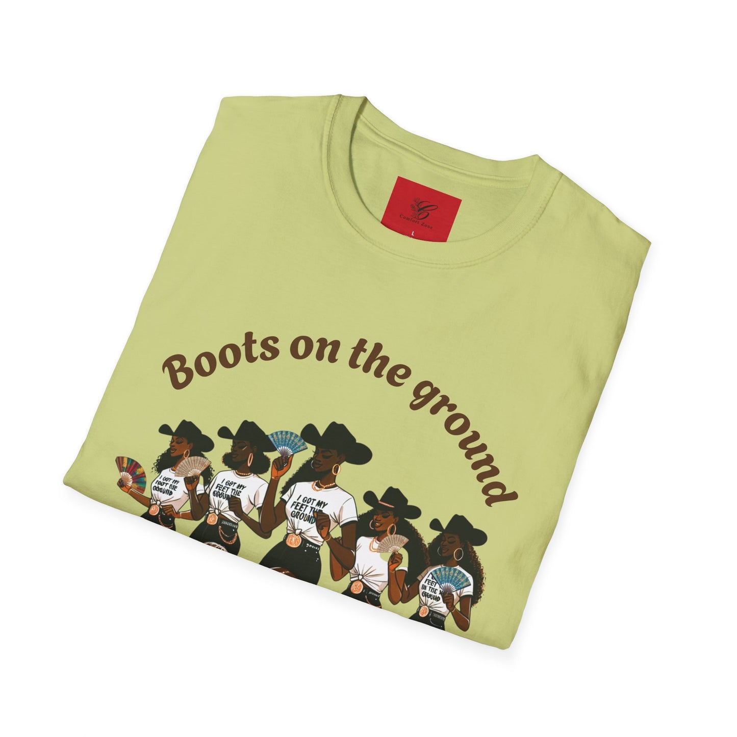 Fun Country Music Unisex Softstyle T-Shirt - "Boots on the Ground" & "Where Them Fans At?"