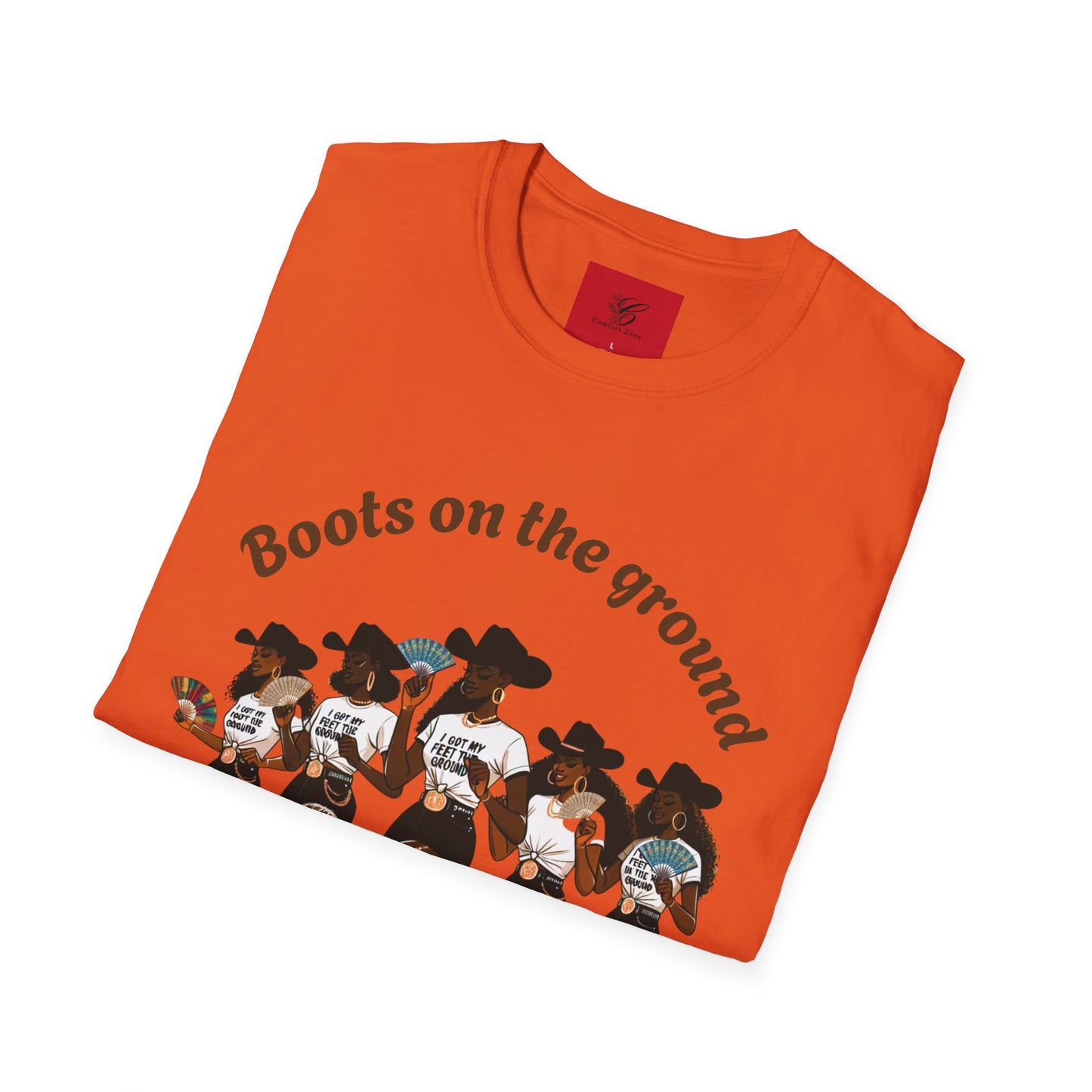 Fun Country Music Unisex Softstyle T-Shirt - "Boots on the Ground" & "Where Them Fans At?"