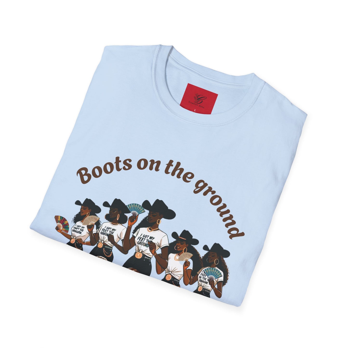 Fun Country Music Unisex Softstyle T-Shirt - "Boots on the Ground" & "Where Them Fans At?"