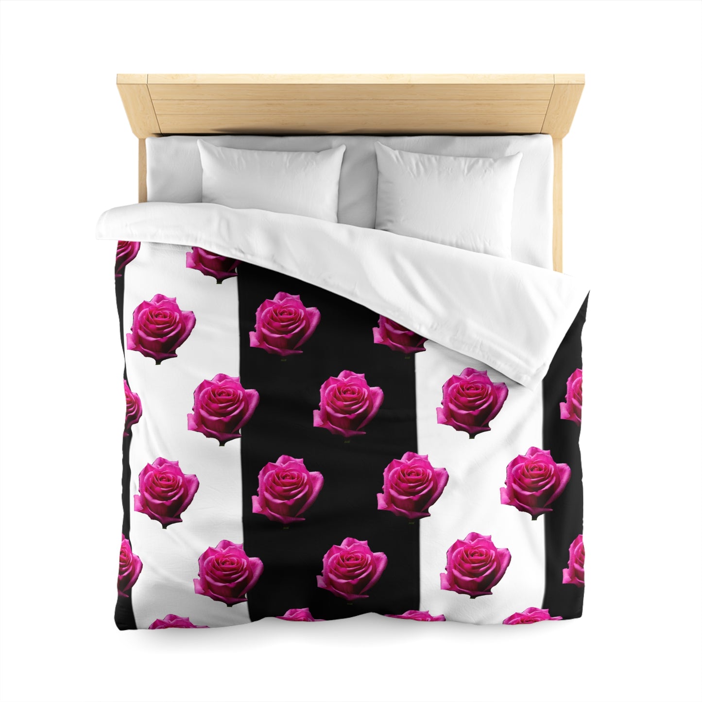 Elegant Rose Pattern Microfiber Duvet Cover for Stylish Bedrooms