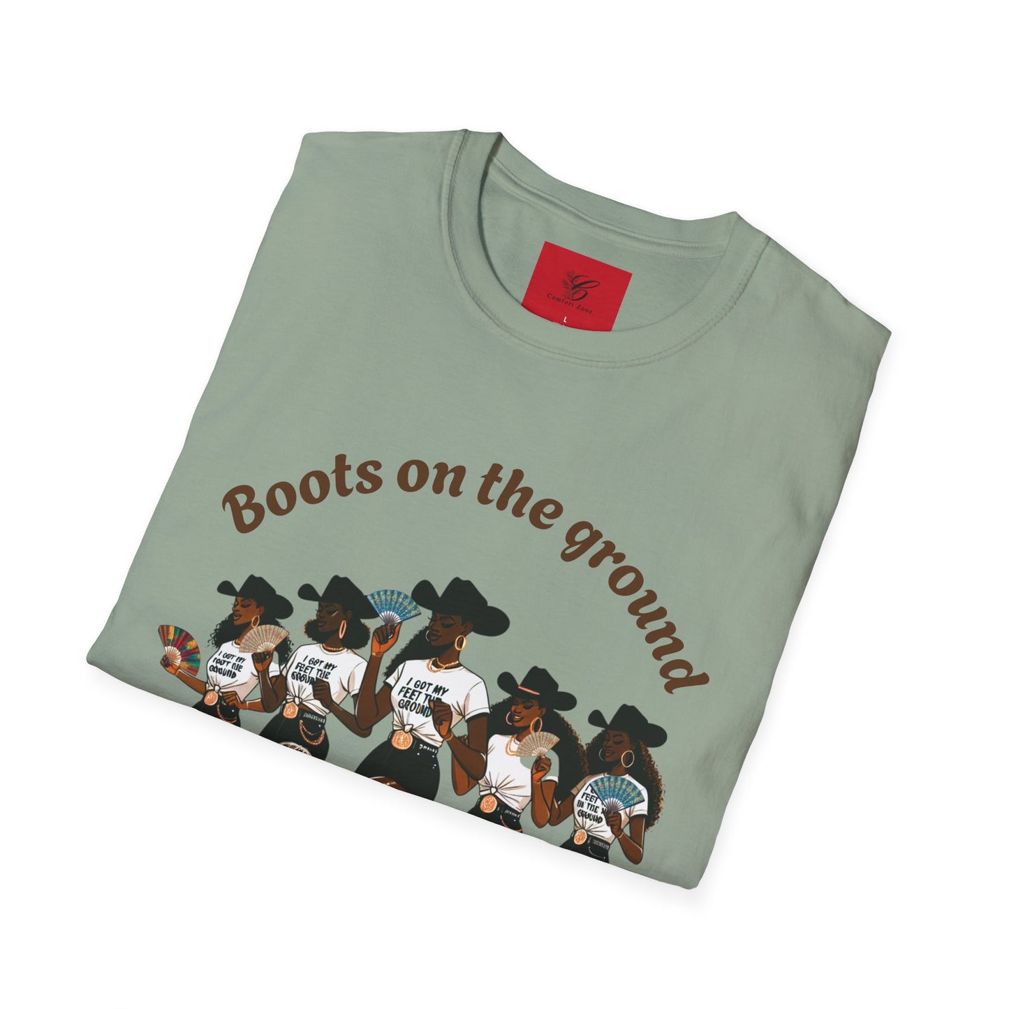 Fun Country Music Unisex Softstyle T-Shirt - "Boots on the Ground" & "Where Them Fans At?"