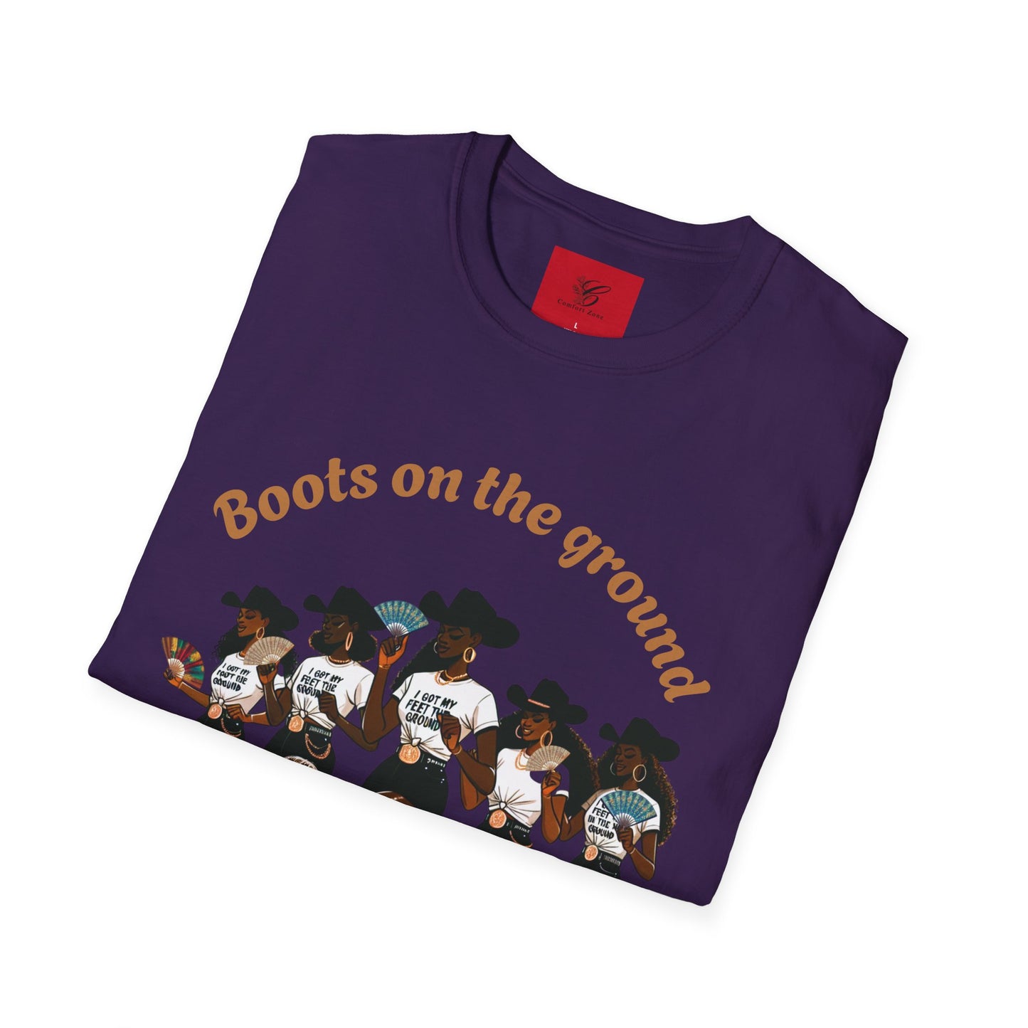 Fun Country Music Unisex Softstyle T-Shirt - "Boots on the Ground" & "Where Them Fans At?"