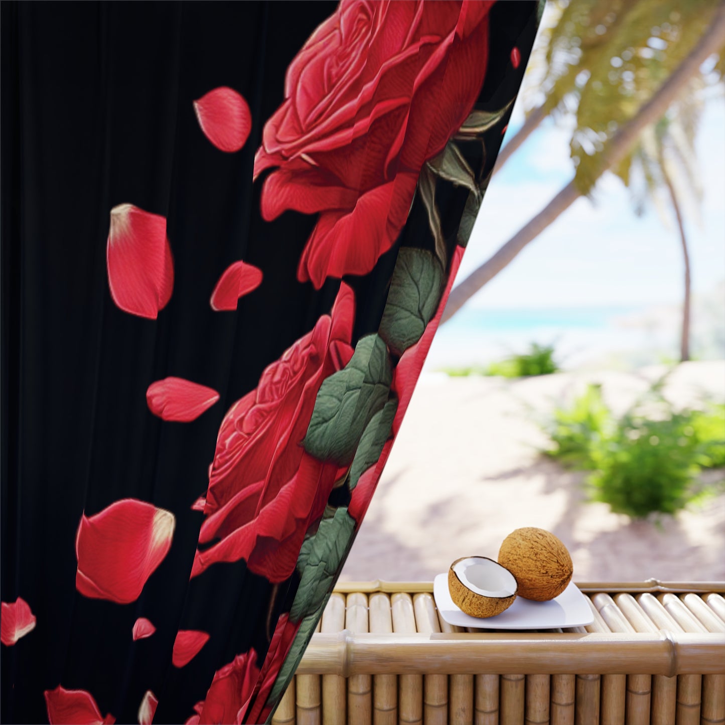 Floral Print -Window Curtains (1 Piece)