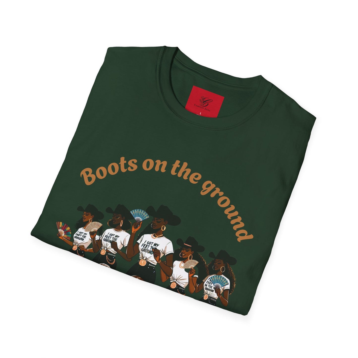 Fun Country Music Unisex Softstyle T-Shirt - "Boots on the Ground" & "Where Them Fans At?"