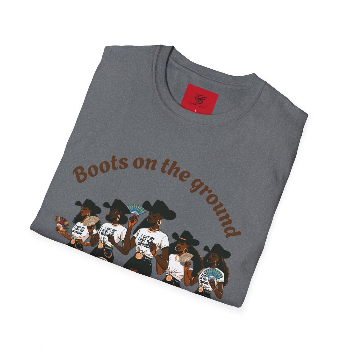 Fun Country Music Unisex Softstyle T-Shirt - "Boots on the Ground" & "Where Them Fans At?"