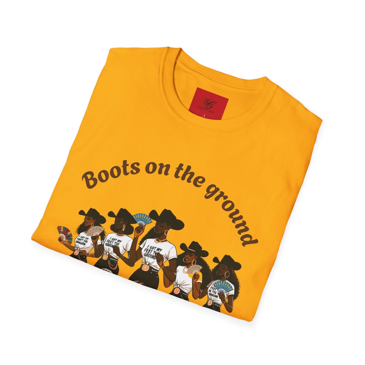 Fun Country Music Unisex Softstyle T-Shirt - "Boots on the Ground" & "Where Them Fans At?"