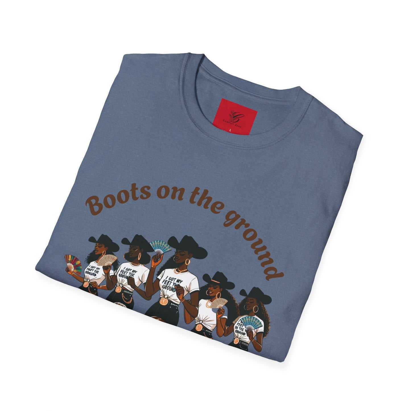 Fun Country Music Unisex Softstyle T-Shirt - "Boots on the Ground" & "Where Them Fans At?"