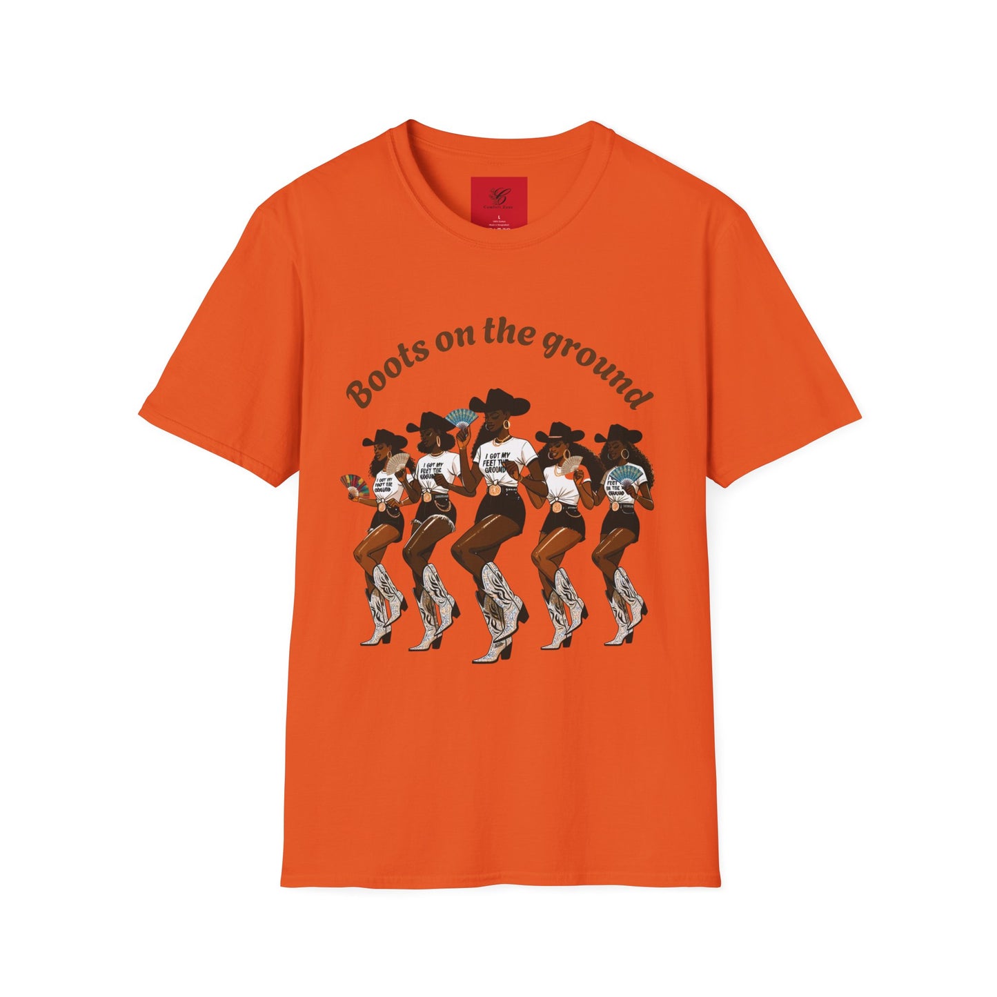 Fun Country Music Unisex Softstyle T-Shirt - "Boots on the Ground" & "Where Them Fans At?"