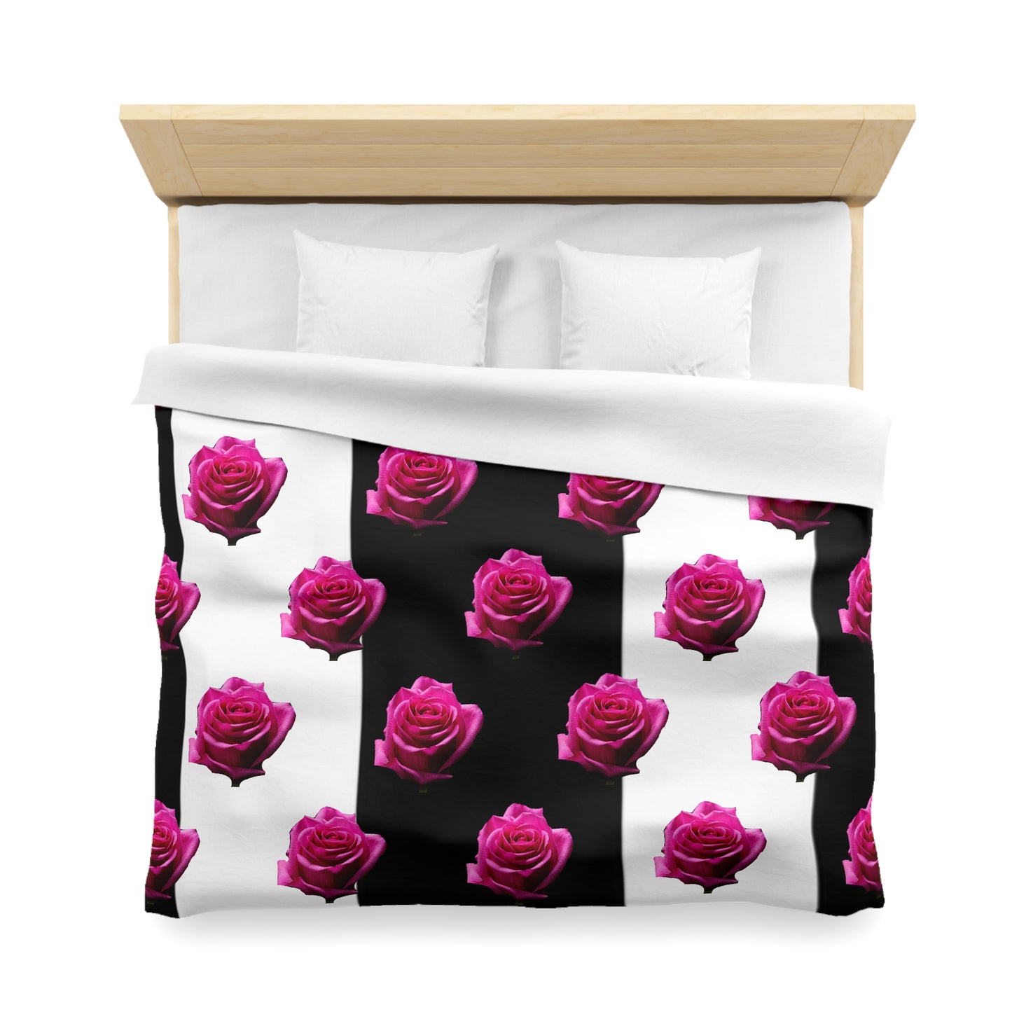 Elegant Rose Pattern Microfiber Duvet Cover for Stylish Bedrooms