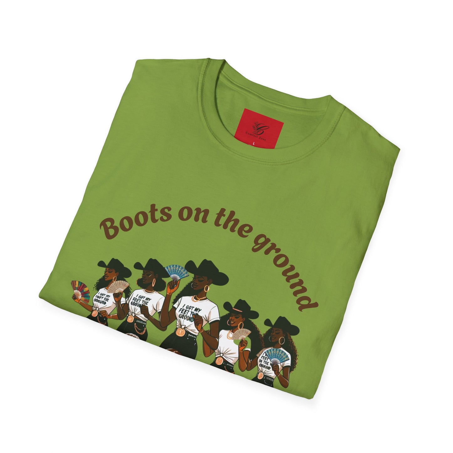 Fun Country Music Unisex Softstyle T-Shirt - "Boots on the Ground" & "Where Them Fans At?"