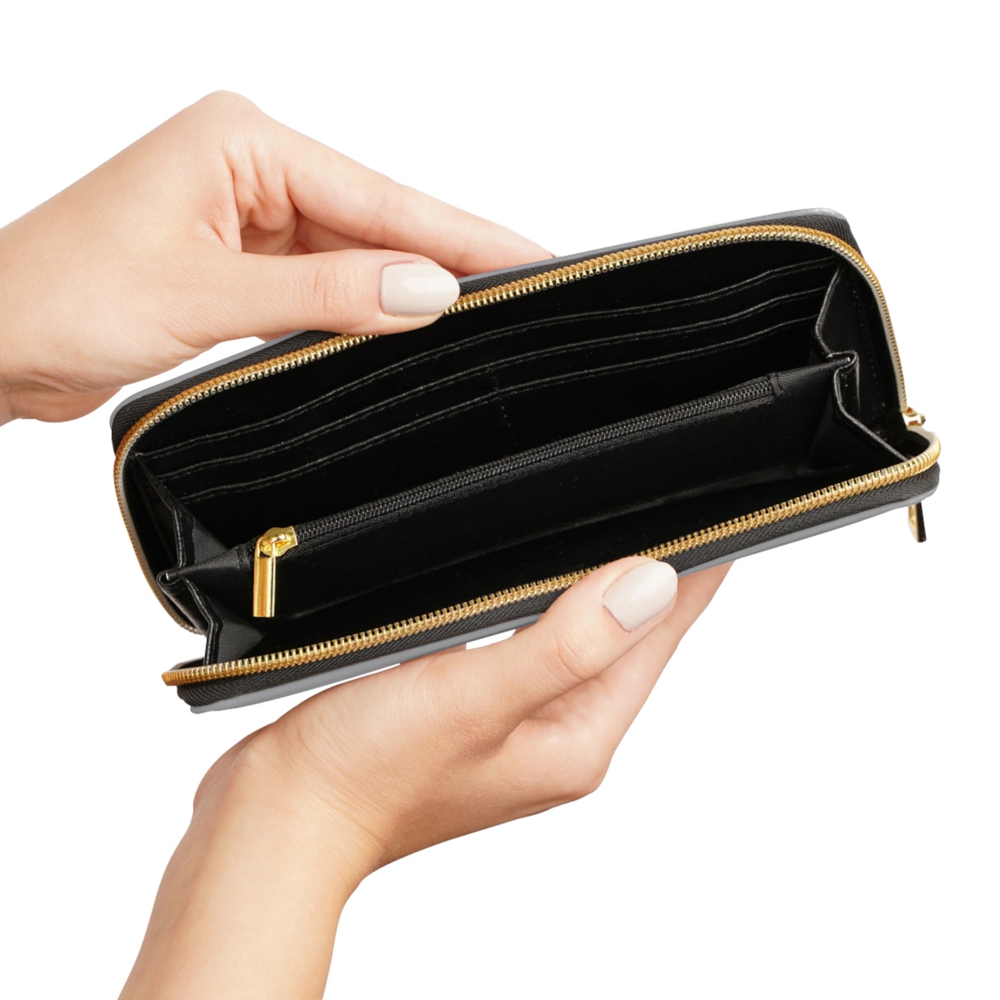 Zipper Wallet – Elegant Custom Design with Floating Rose Petals