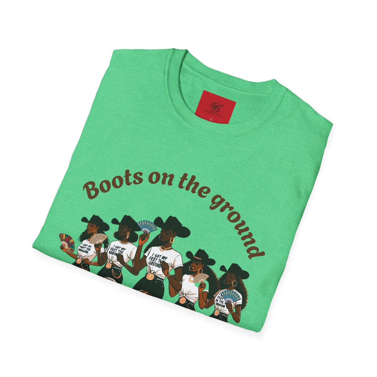 Fun Country Music Unisex Softstyle T-Shirt - "Boots on the Ground" & "Where Them Fans At?"
