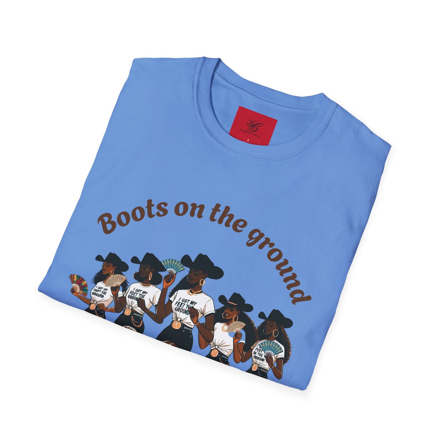 Fun Country Music Unisex Softstyle T-Shirt - "Boots on the Ground" & "Where Them Fans At?"