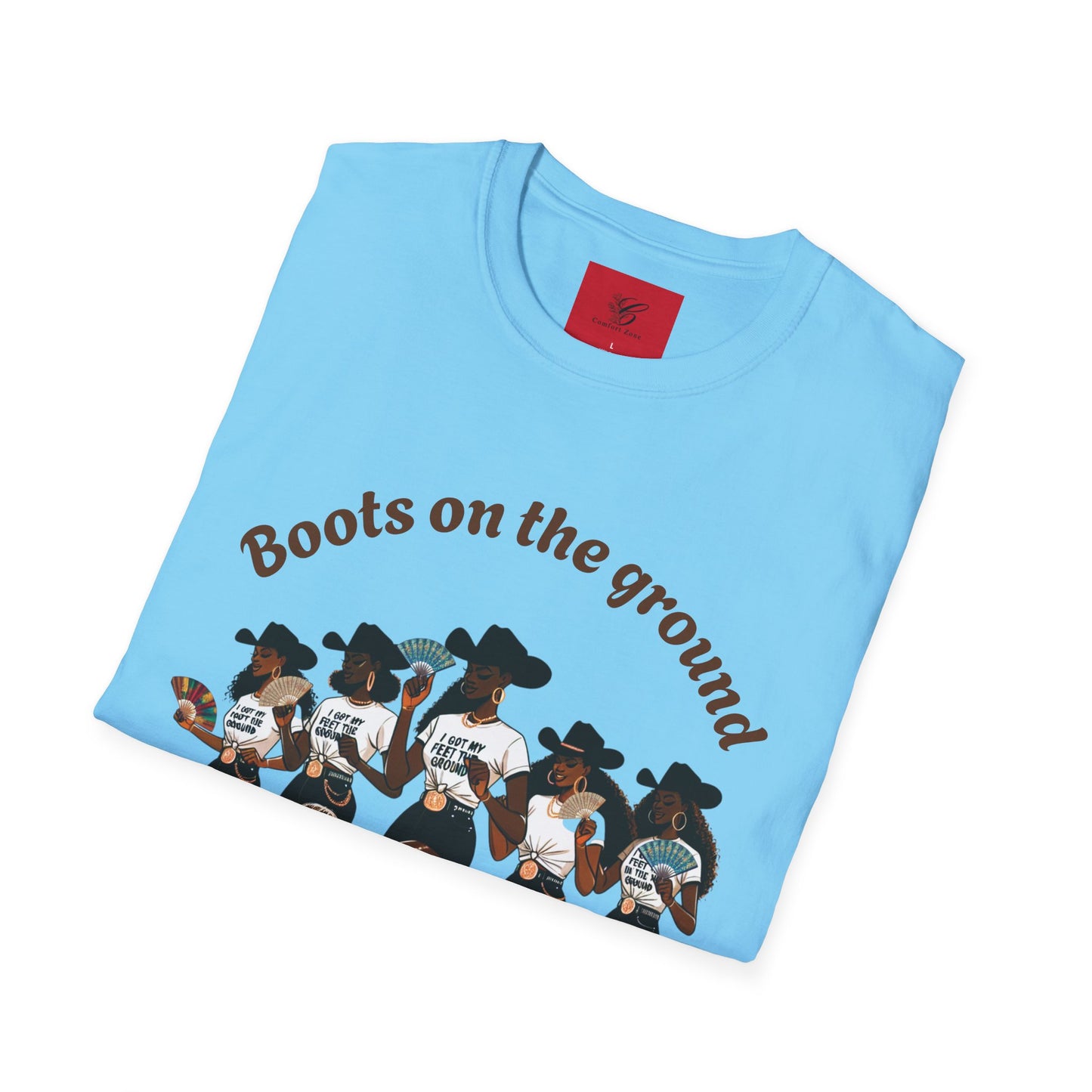 Fun Country Music Unisex Softstyle T-Shirt - "Boots on the Ground" & "Where Them Fans At?"