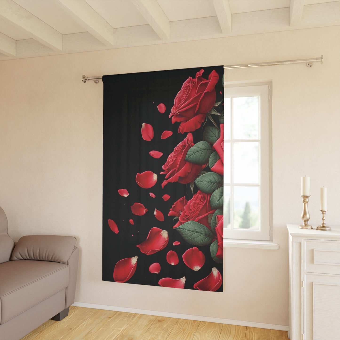Floral Print -Window Curtains (1 Piece)